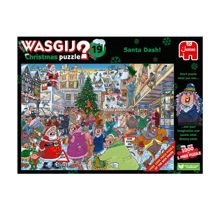 Пазл Jumbo Wasgij Christmas 19 - Santa Dash! В коробці 2 пазли! - Зображення 2