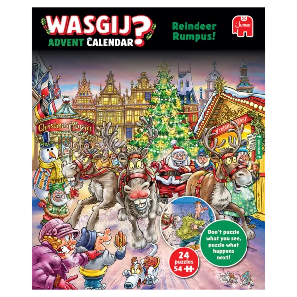 Пазл Jumbo Wasgij Christmas Advent Calendar - Reindeer Rumpus! 24x54 пазлів - Зображення 2