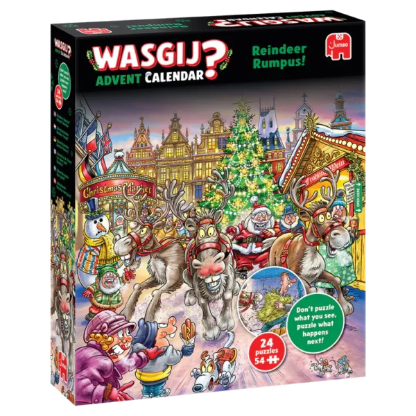 Пазл Jumbo Wasgij Christmas Advent Calendar - Reindeer Rumpus! 24x54 пазлів