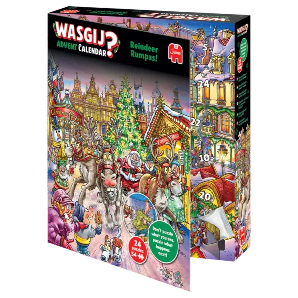 Пазл Jumbo Wasgij Christmas Advent Calendar - Reindeer Rumpus! 24x54 пазлів - Зображення 3